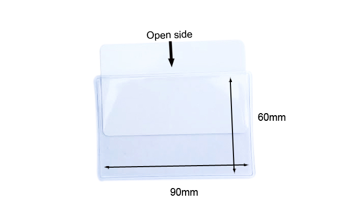 IDM Clear Landscape ID Card Holder - 90mm x 60mm, Pack of 100
