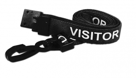 Visitor Printed Breakaway Lanyards - Black (Pack of 100)