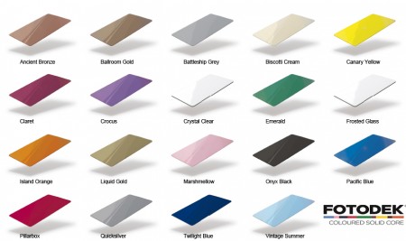 Fotodek Blank PVC Gloss Coloured Solid Core Cards (HiCo Magnetic Stripe Optional) - Pack of 100