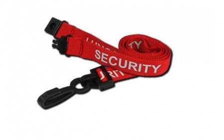 IDM AC222-SY-RD Security Printed Breakaway Lanyards - Red (Pack of 100) 