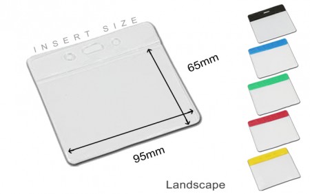 Vision Coloured Flexible Landscape ID Badge Holder - 95mm x 65mm, Pack of 100
