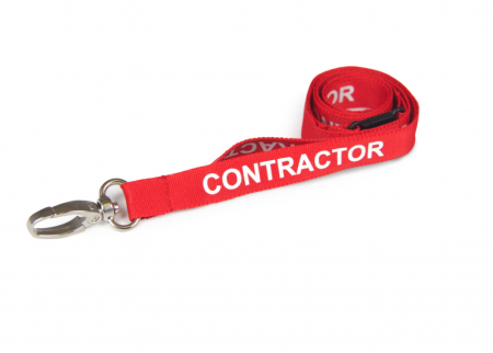 Contractor Printed Breakaway Metal Clip Lanyards (Pack of 100)