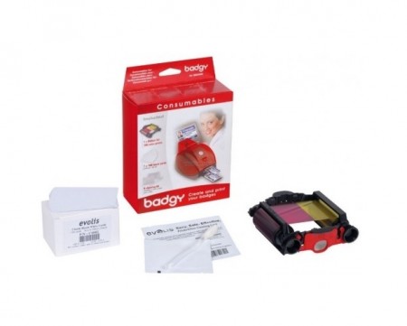 Evolis Badgy VBDG205EU Consumables Kit - Ribbon & 0.76mm (760 micron) Cards 