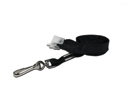 IDM Breakaway 80 cm long,10mm wide - Plain Black (100s) Lanyards - Metal clip