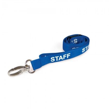 IDM AC222-SF-SB-MC Staff Printed Breakaway Metal Clip Lanyards - Sky Blue (Pack of 100)
