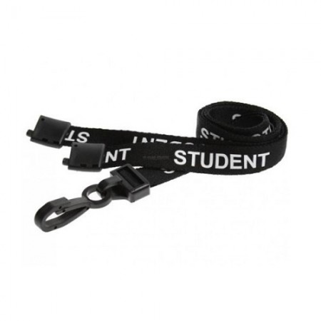Student Printed Breakaway Lanyards - Black (Pack of 100)