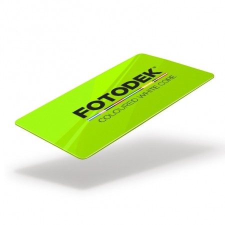 FOTODEKⓇ GR76-FL-A Gloss Coloured White Core Cards (100s) - Jolt Green Fluorescent