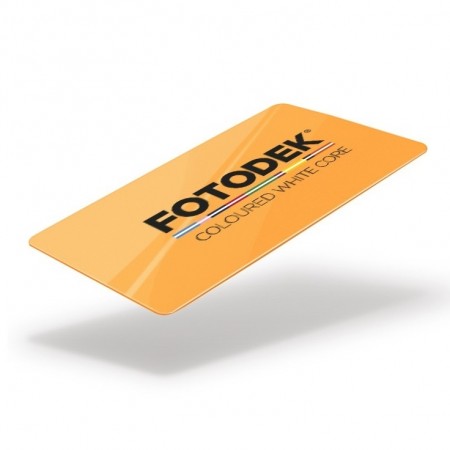 FOTODEKⓇ OR76-FL-A Gloss Coloured White Core Cards (100s) - Vivid Orange Fluorescent