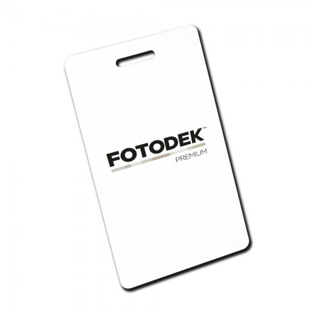 Fotodek WF76-AI-PH PVC Premium White 760 Micron Cards - Hole Punched Portrait - Pack of 100