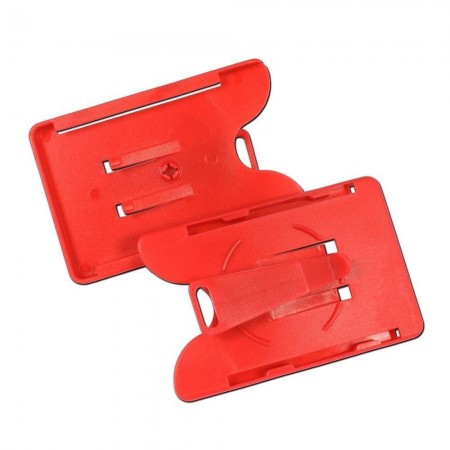 IDM YA314-RD Swivel Clip Badge Holders - Red (Pack of 100)