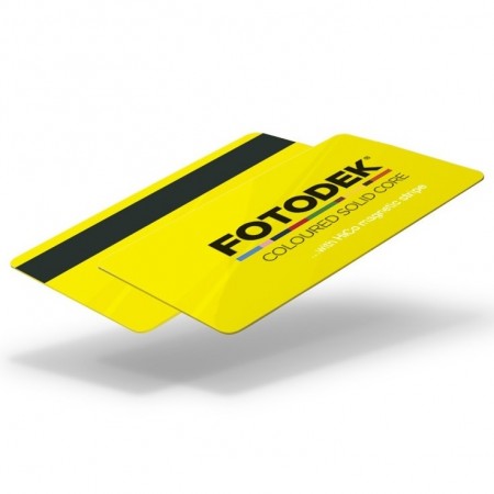 FOTODEKⓇ YL76-H27-A-SC Gloss Coloured Solid Core Magstripe Cards (100s) Hi-Co 2750oe - Canary Yellow