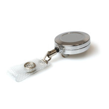 IDM Chrome metal, strap fitting, retractable 70cm cord (100s) Badge reels