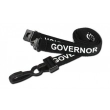IDM AC222-GOV-BK Governor Printed Breakaway Lanyards - Black (Pack of 100)