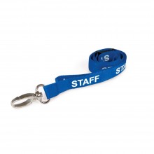 IDM AC222-SF-SB-MC Staff Printed Breakaway Metal Clip Lanyards - Sky Blue (Pack of 100)