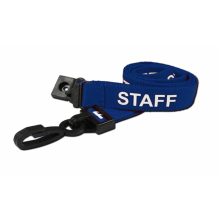 Staff Printed Breakaway Plastic Clip Lanyards - Blue (Pack of 100)