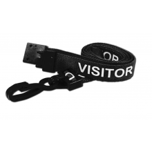 Visitor Printed Breakaway Lanyards - Black (Pack of 100)