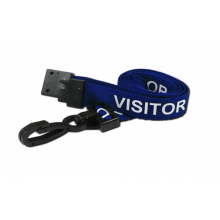 Visitor Printed Breakaway Lanyards - Blue (Pack of 100)