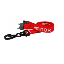 Visitor Printed Breakaway Lanyards - Red (Pack of 100)