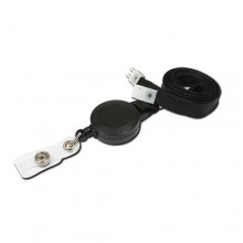 IDM AC224-BK Breakaway Lanyard with Integrated Yoyo - Black (Pack of 100)