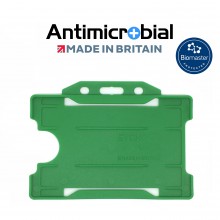 Antimicrobial recyclable single sided rigid badge holder - Landscape, Light Green