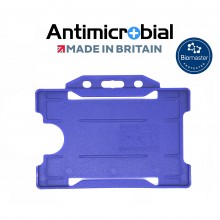 Antimicrobial recyclable single sided rigid badge holder - Landscape, Navy Blue