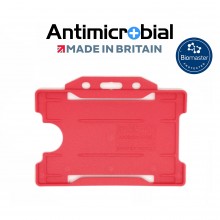 Antimicrobial recyclable single sided rigid badge holder - Landscape, Red