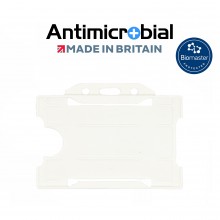 Antimicrobial recyclable single sided rigid badge holder - Landscape, White