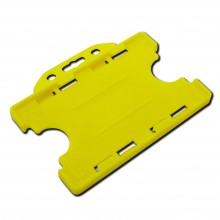 Double Sided ID Plastic Card Holders (Pack of 100) - Yellow - Landscape