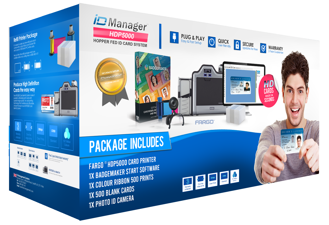 ID Manager HDP5000 Hopper Fed ID Card System