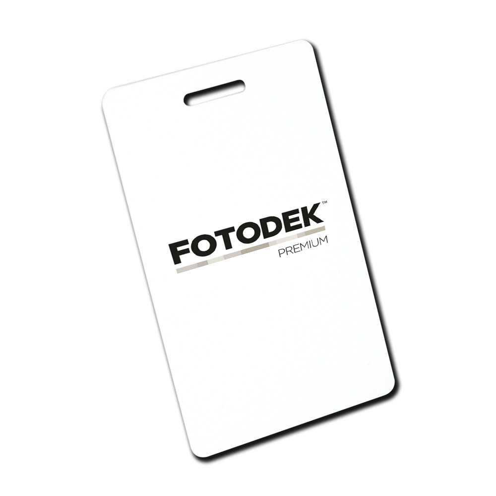 Fotodek WF76-AI-PH PVC Premium White 760 Micron Cards - Hole Punched Portrait - Pack of 100